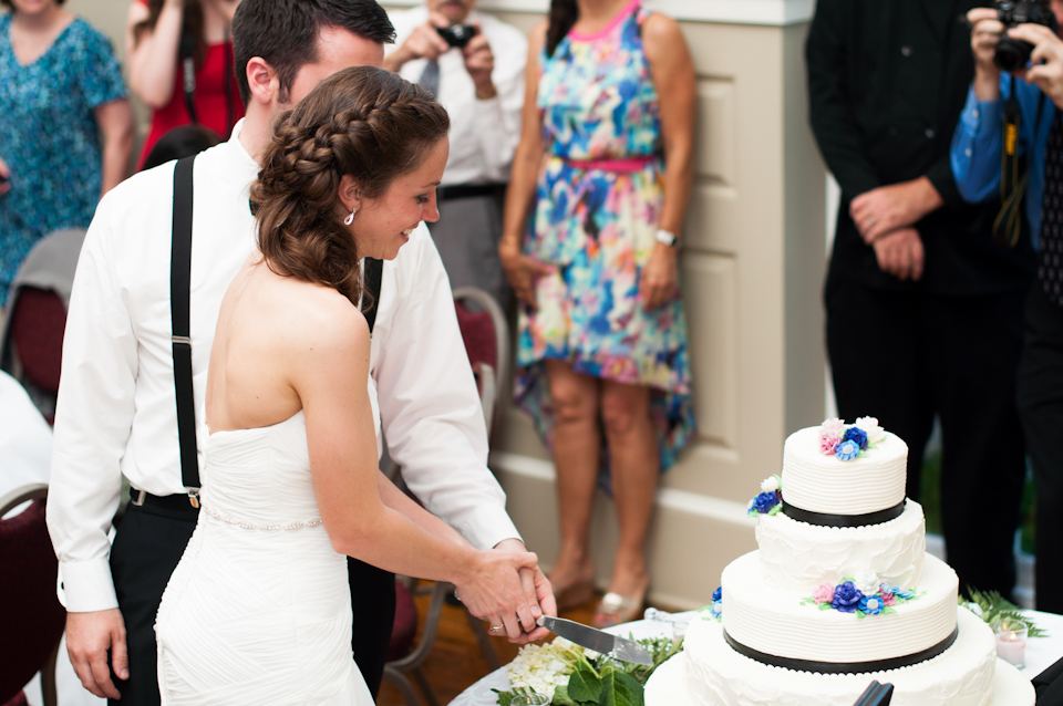 Erica-Derek-Valley Forge Military Academy Wedding-Main Line Wedding Cake Cutting photo