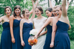 Lace Wedding Dress Purple Bridesmaids Dresses Red Orange Bouquet photo