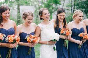 Lace Wedding Dress Purple Bridesmaids Dresses Red Orange Bouquet photo