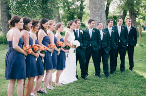 Buffalo New York Bridal Party Purple Orange Wedding photo