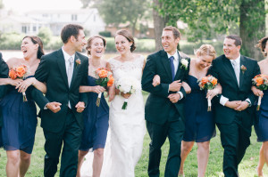 Buffalo New York Bridal Party Purple Orange Wedding photo