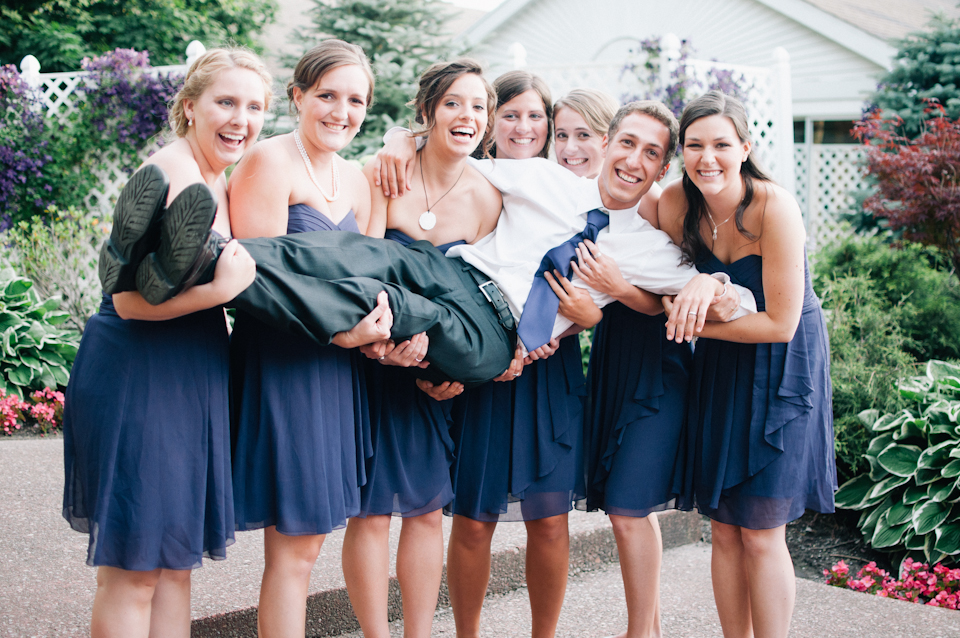 Groom Purple Bridemaids Dresses photo