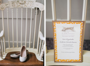 Glitter Sparkle Flats Orange Brown Wedding Invitation photo