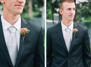 Gray Suit Silver Tie Groomsman photo