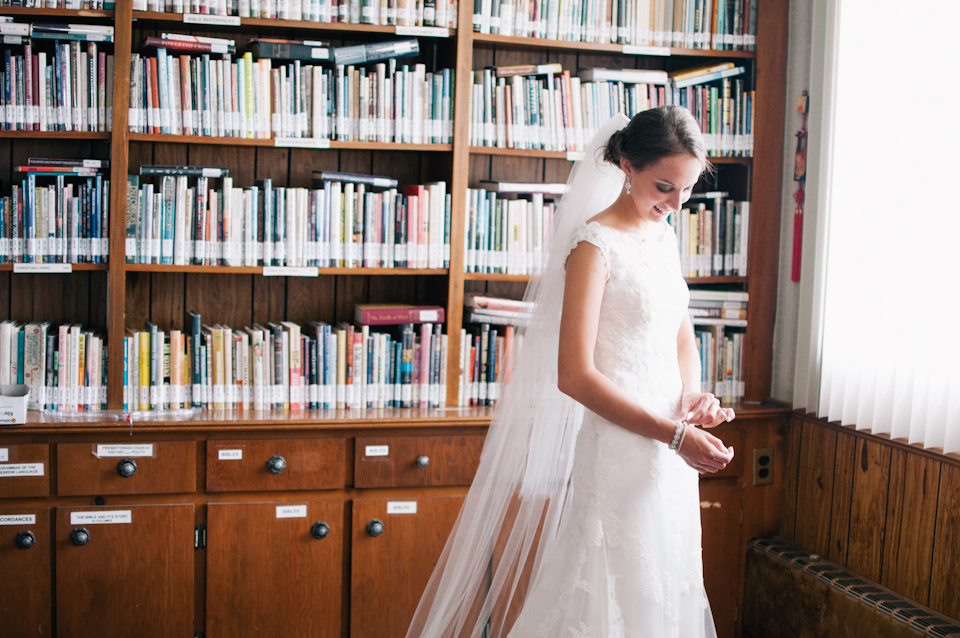 Keri-Andrew - Buffalo New York Wedding Photographer Lace Wedding Dress Casablanca Library Veil photo