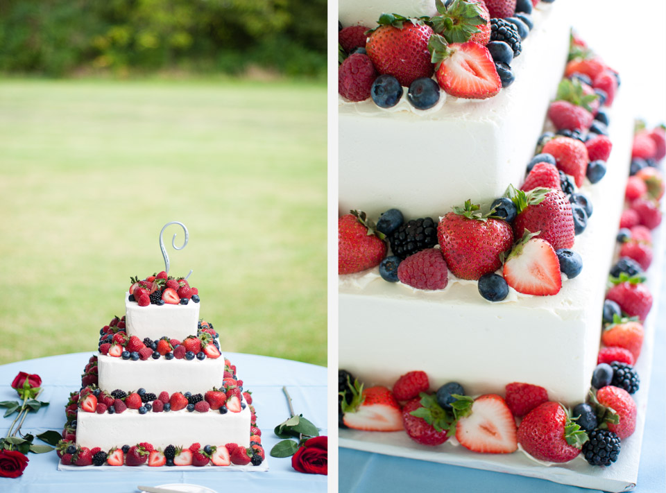 Strawberry Blueberry Fresh Fruit Wedding Cake photo
