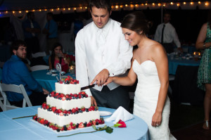 Strawberry Blueberry Fresh Fruit Wedding Cake photo