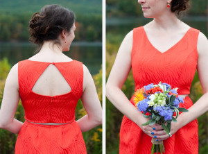 Bridget + Steven - Rocky Gap State Park Wedding - Cumberland Maryland Wedding Photographer - Orange Blue Bridesmaid Dress photo