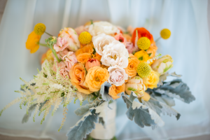 Sullivan Owen Philadelphia Mint Orange Yellow Coral Wedding Bouquet photo