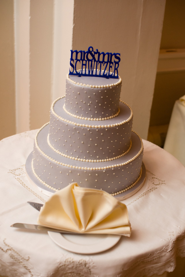 Blue Gray Wedding Cake photo