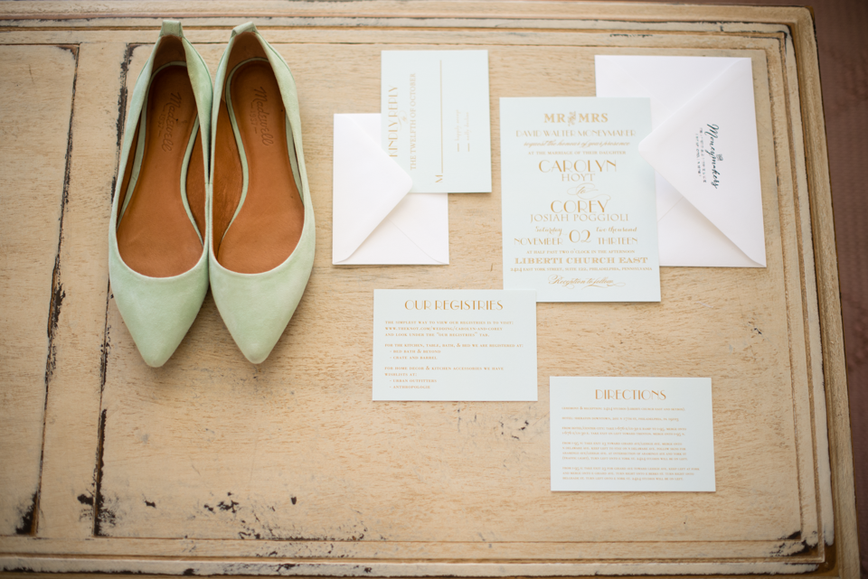 Madewell Mint Flats - Wedding Paper Divas Mint Invitation Suite photo