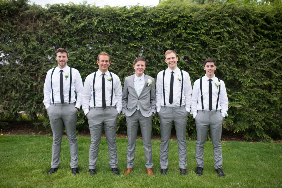 Gray River Island Groomsmen Pants Black Suspenders photo