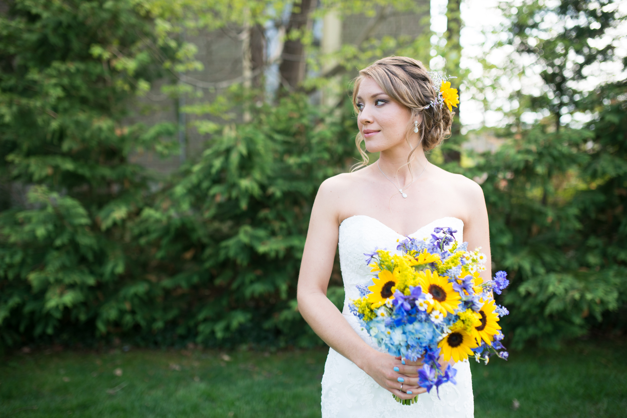 Mike+Alyssa - Sunflower Bridal Bouquet Cape May Southern Mansion Wedding photo