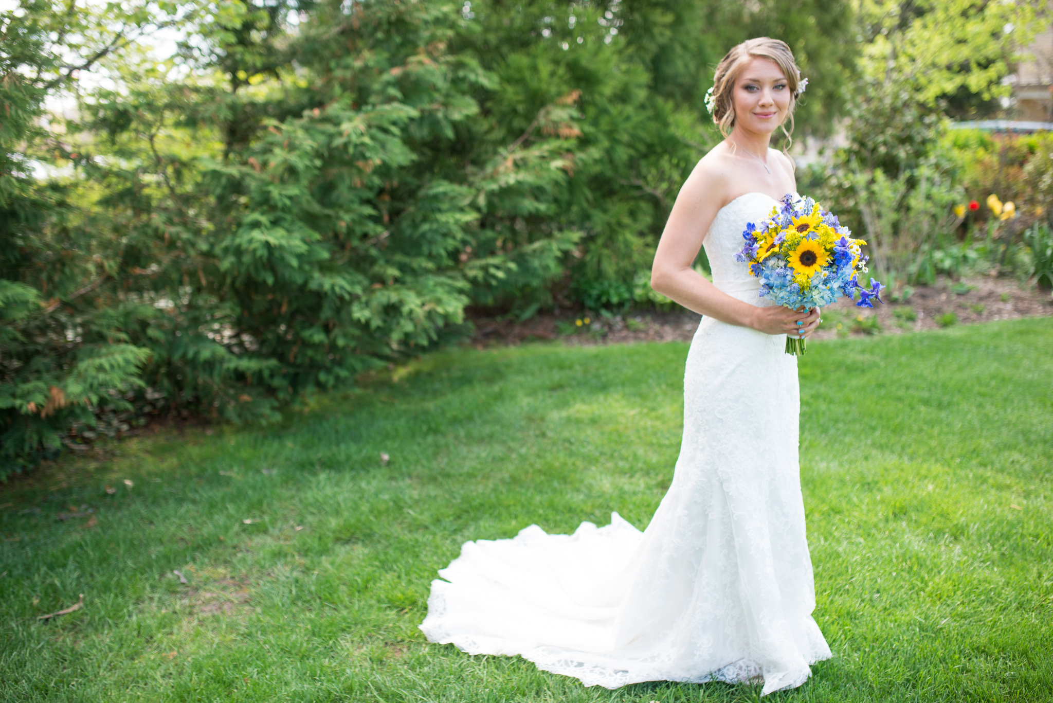 Maggie Sottero Wedding Dress Sunflower Bridal Bouquet Cape May Southern Mansion Wedding photo