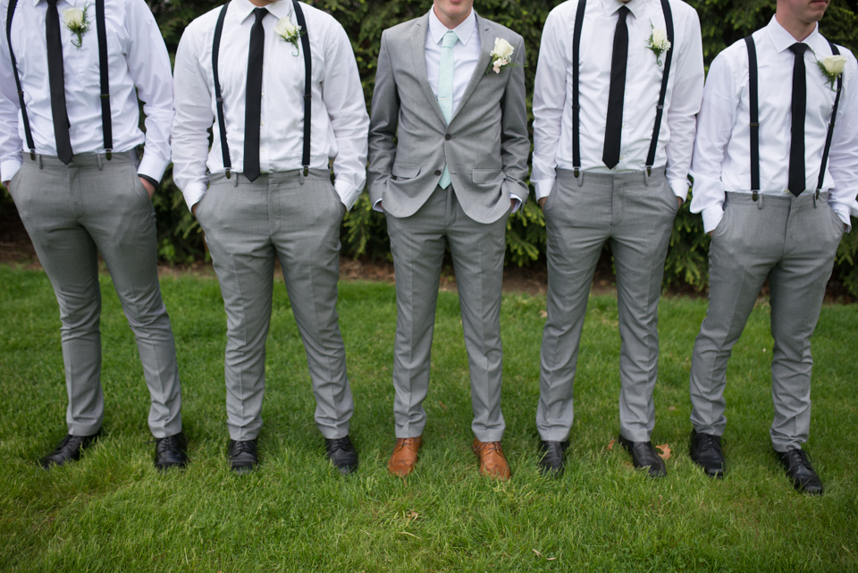 Gray River Island Groomsmen Pants Black Suspenders photo