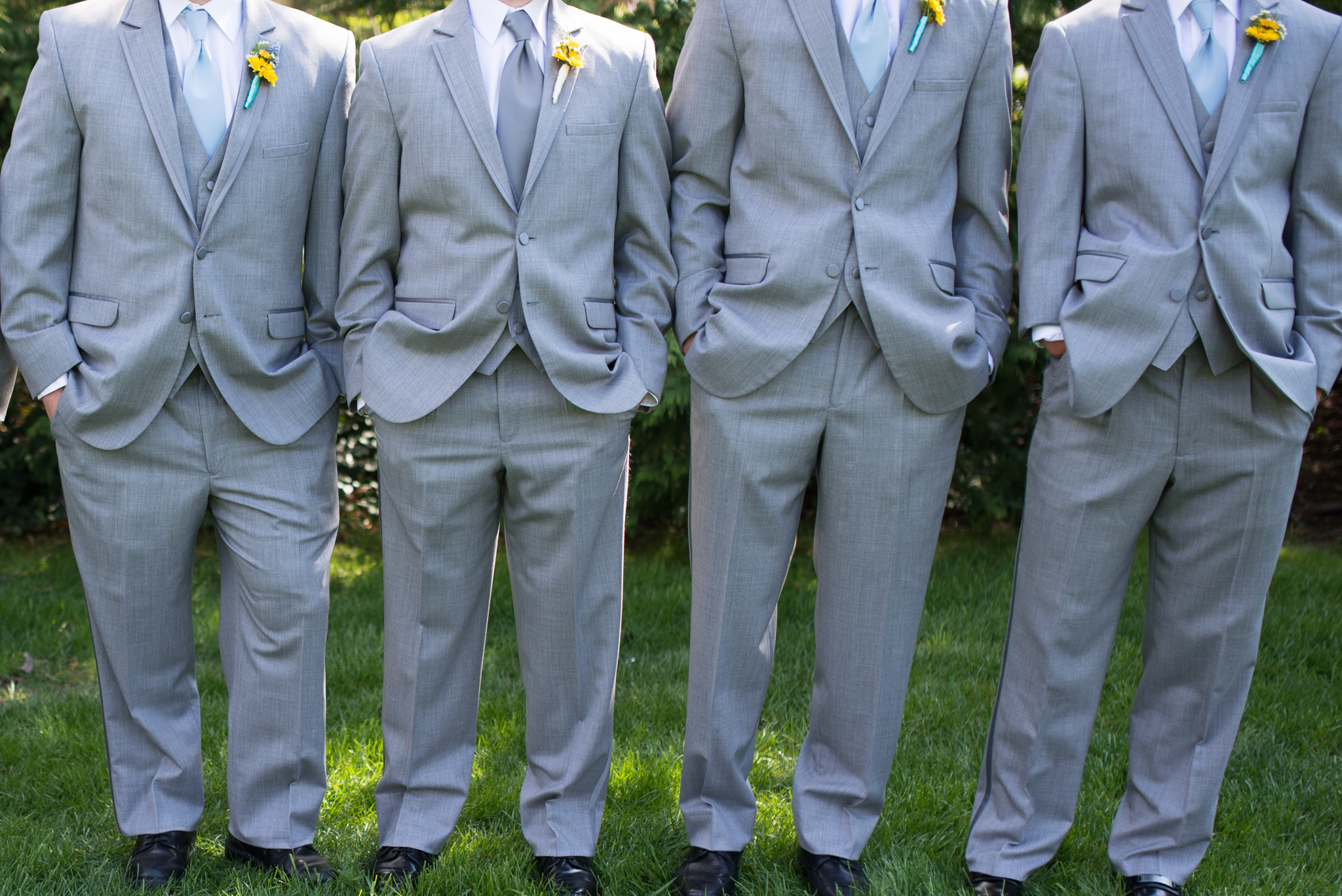 Groom Groomsmen Gray Suits photo