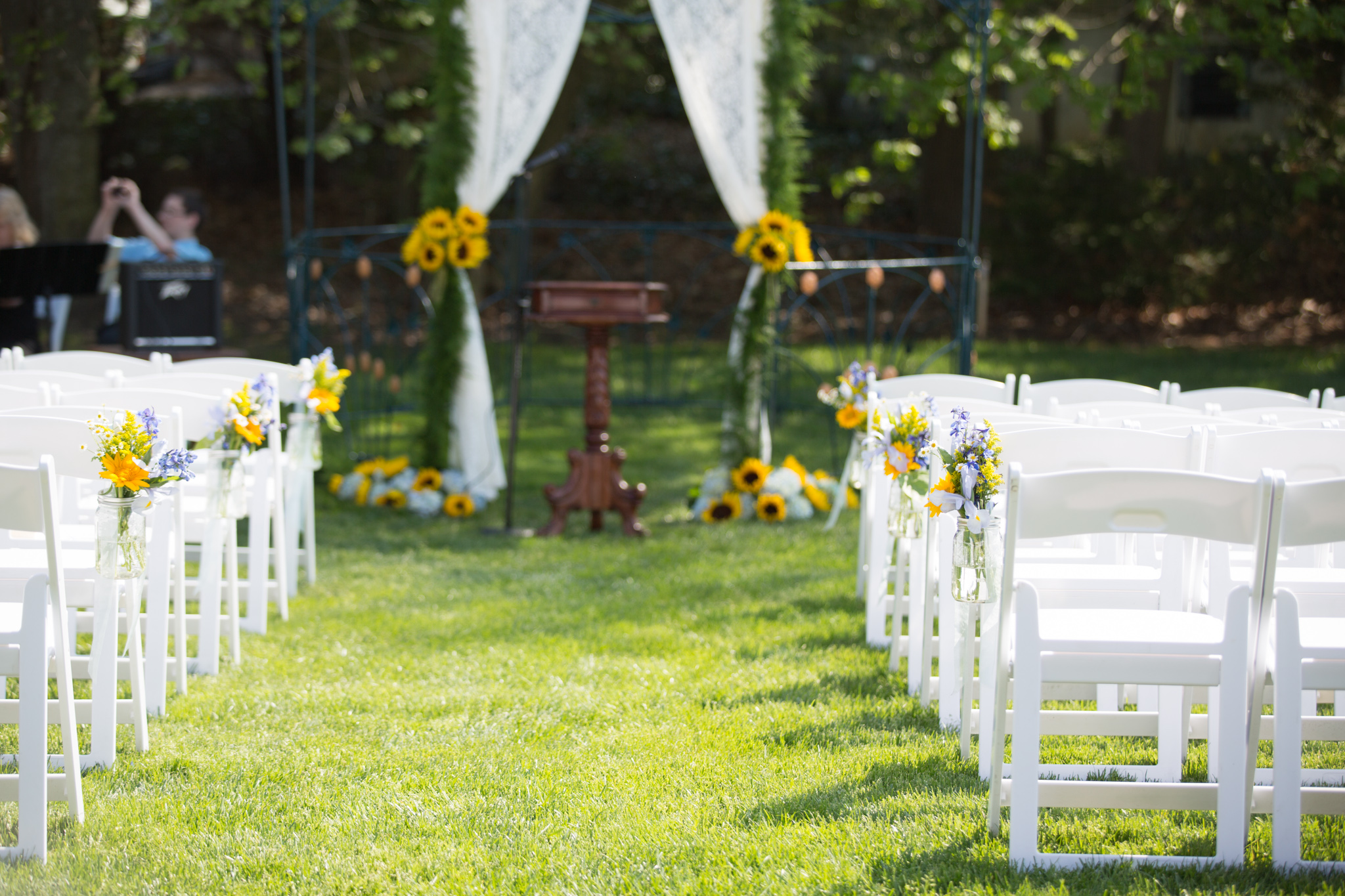 Sunflower Aisle Ceremony Flowers photo