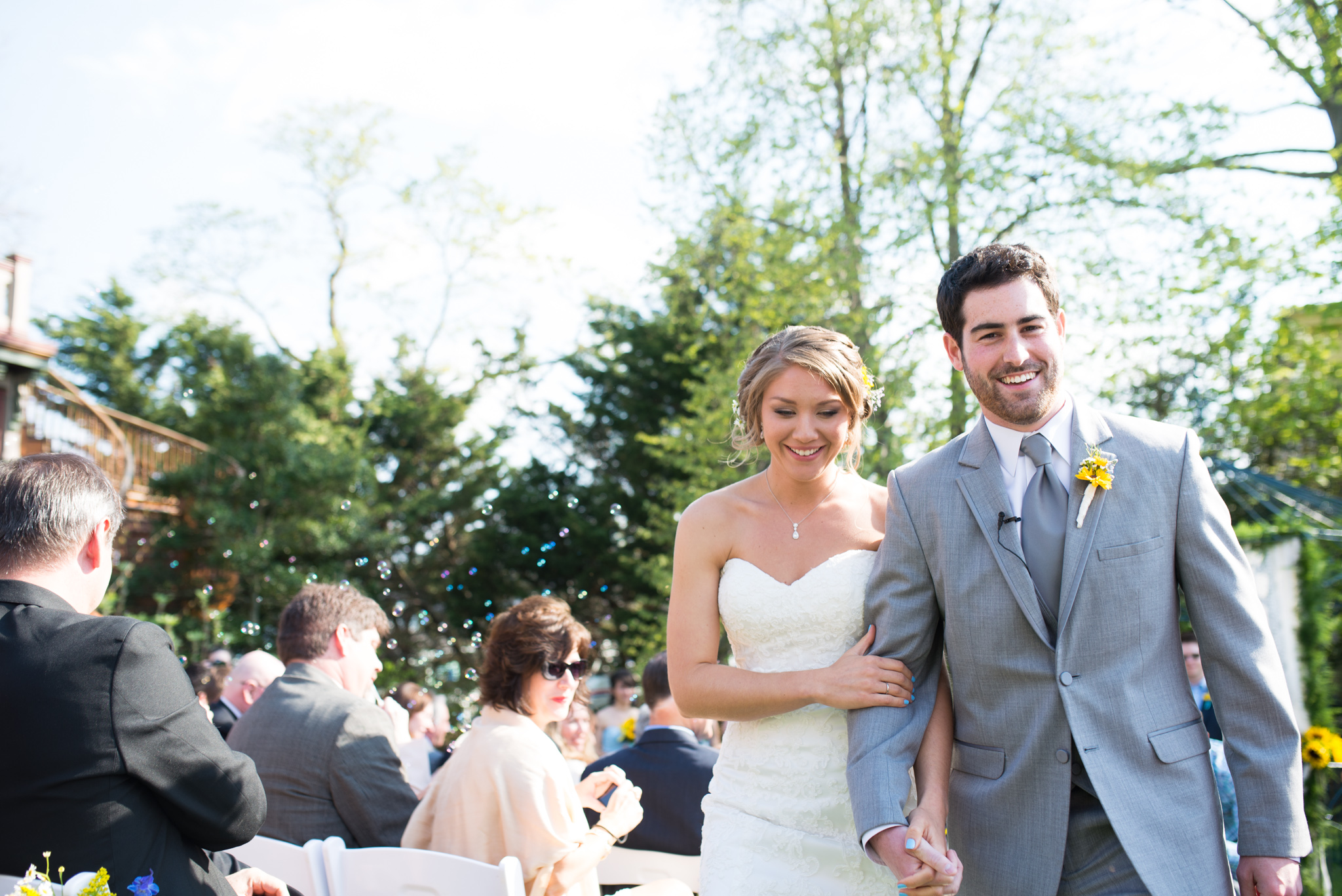 58-Mike+Alyssa - Cape May Southern Mansion Wedding - Bubbles Recessional photo