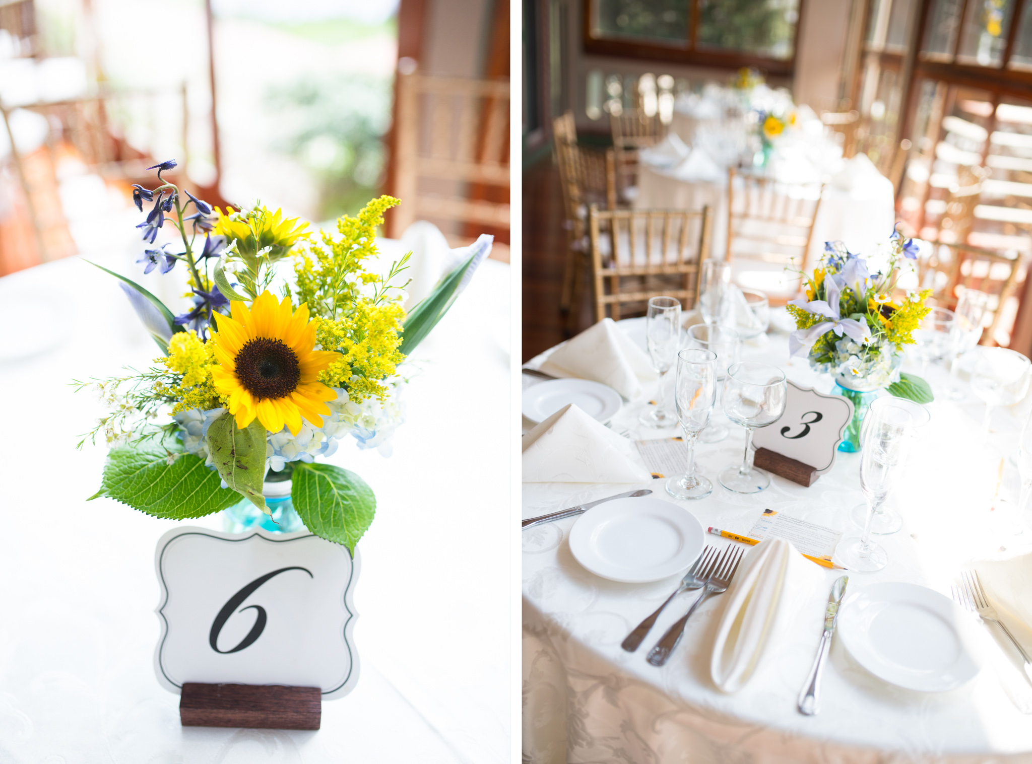 Mike+Alyssa - Cape May Southern Mansion Wedding - Sunflower Centerpieces photo