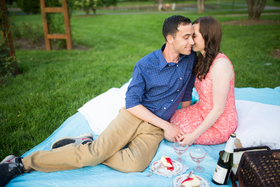 20 - George + Michelle - Allentown Memorial Rose Garden Engagement Session Picnic - Alison Dunn Photography photo