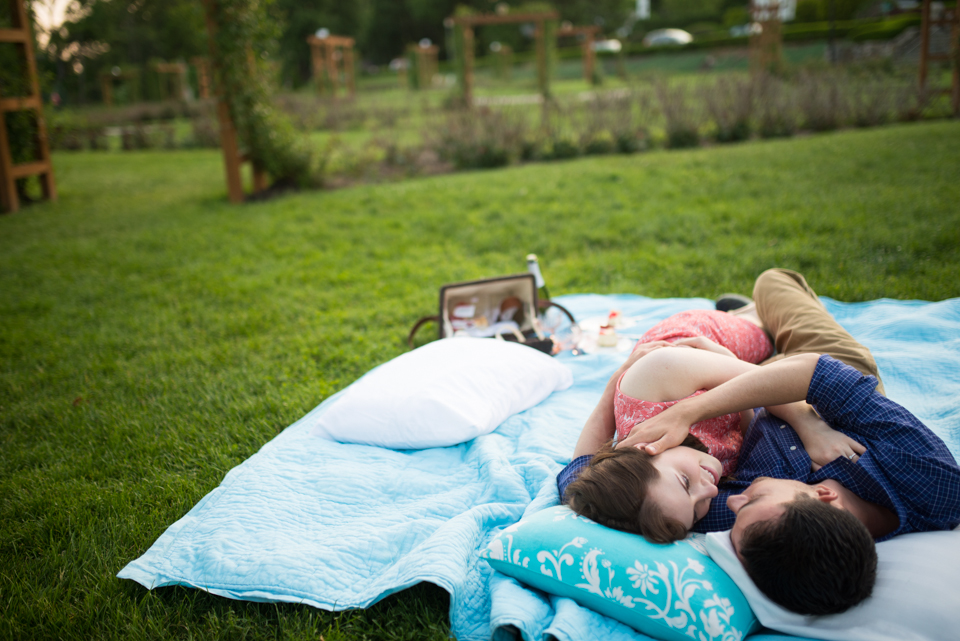 George + Michelle - Allentown Memorial Rose Garden Engagement Session Picnic - Alison Dunn Photography photo