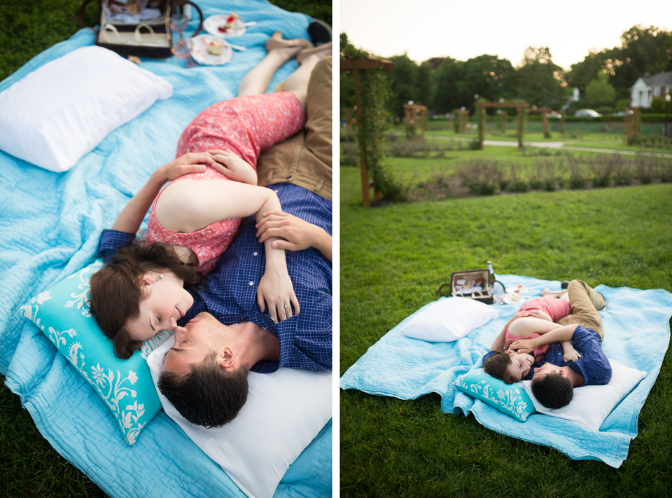 George + Michelle - Allentown Memorial Rose Garden Engagement Session Picnic - Alison Dunn Photography photo