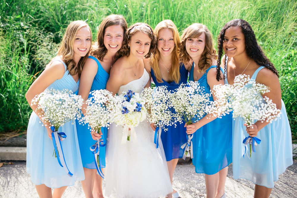 Blue David's Bridal Bridesmaid Dresses photo