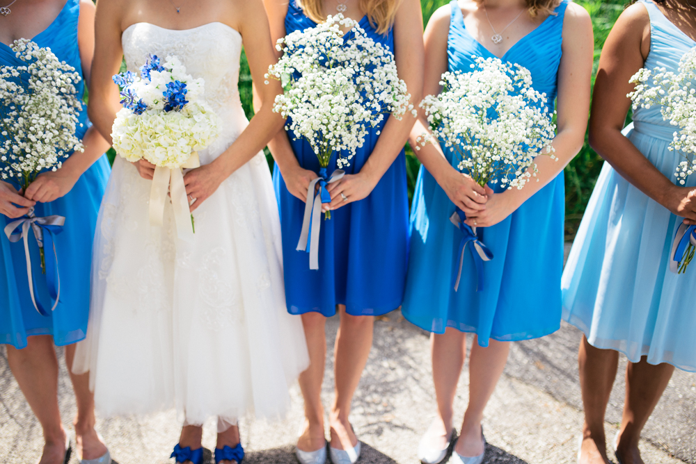 Blue David's Bridal Bridesmaid Dresses photo