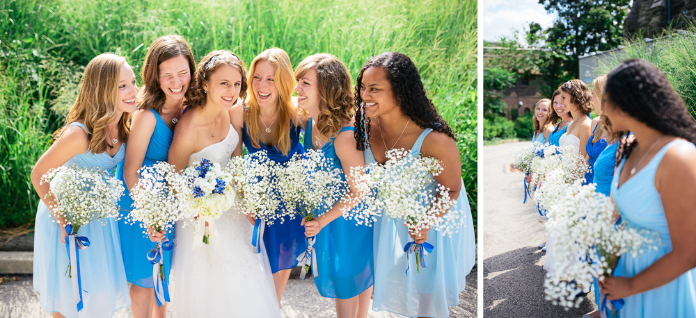 Blue David's Bridal Bridesmaid Dresses photo