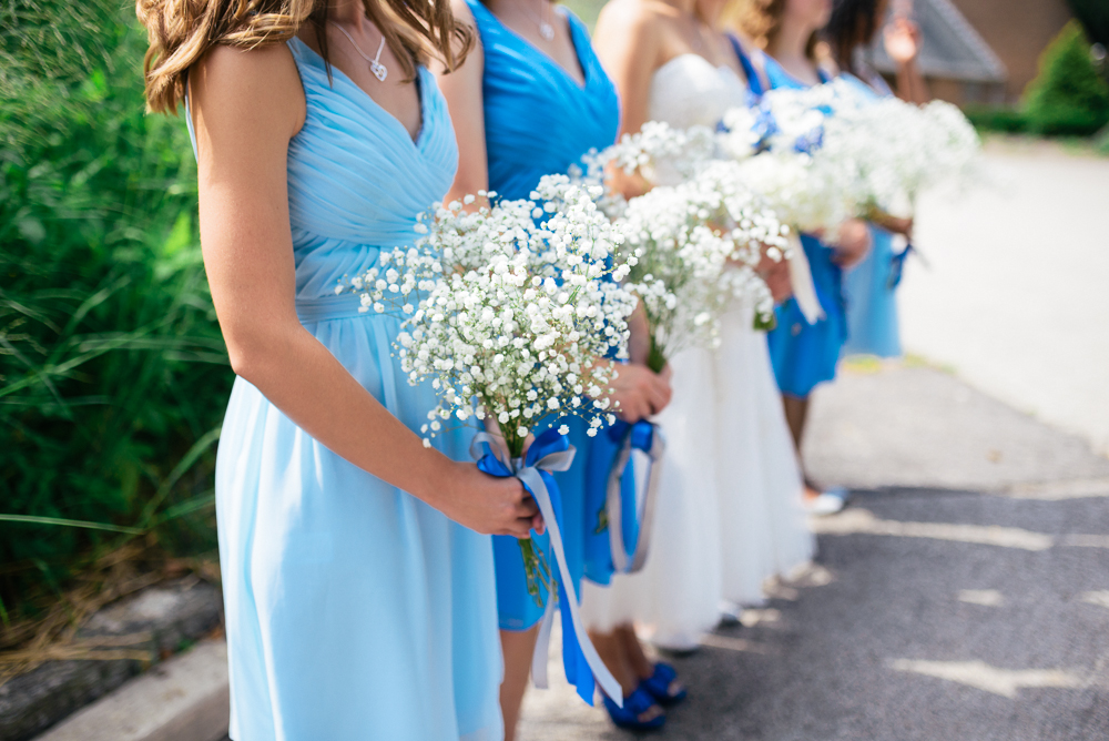 Blue David's Bridal Bridesmaid Dresses photo
