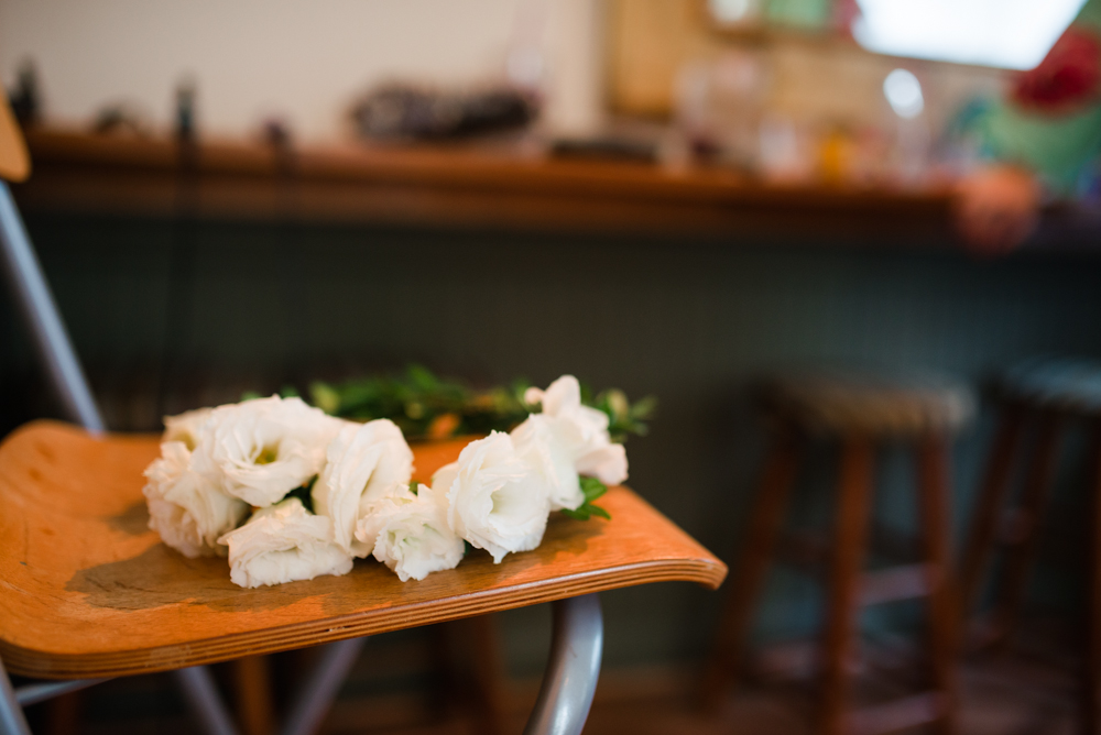 White Wedding Flower Crown Photo