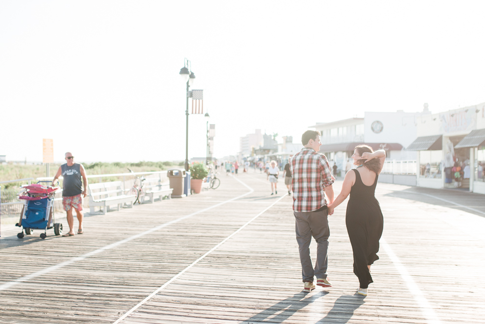 Sara + Matt - Ocean City New Jersey Boardwalk Engagement Session - Ocean City Wedding Photographer - Alison Dunn Photography photo