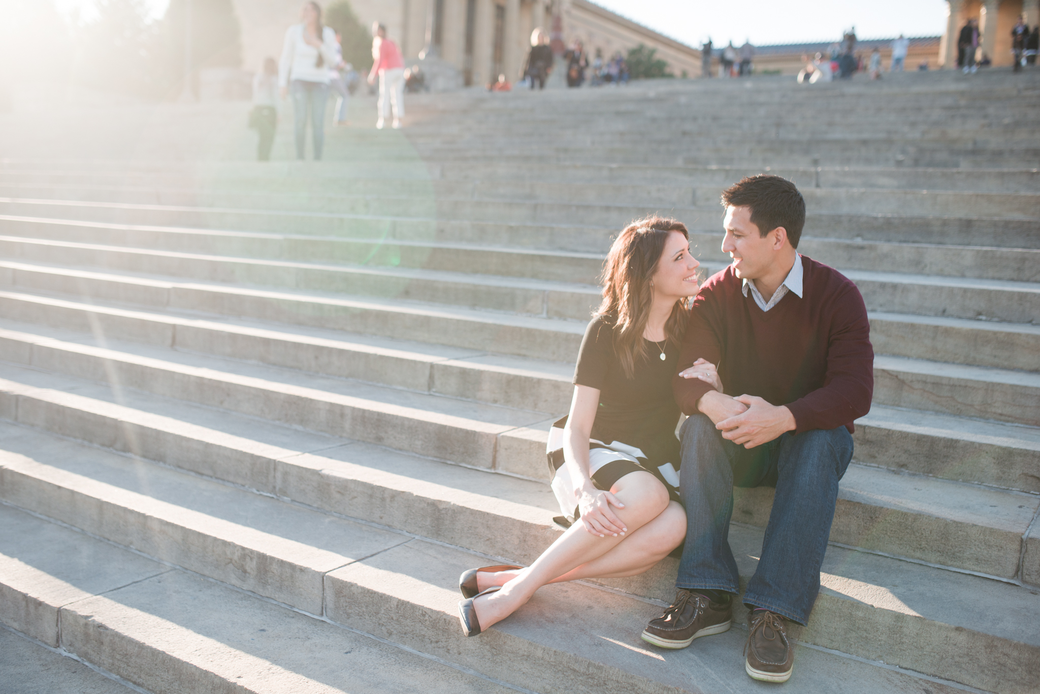 Chris + Sarah - Fairmount Philadelphia Museum of Art Engagement Session - Alison Dunn Photography photo