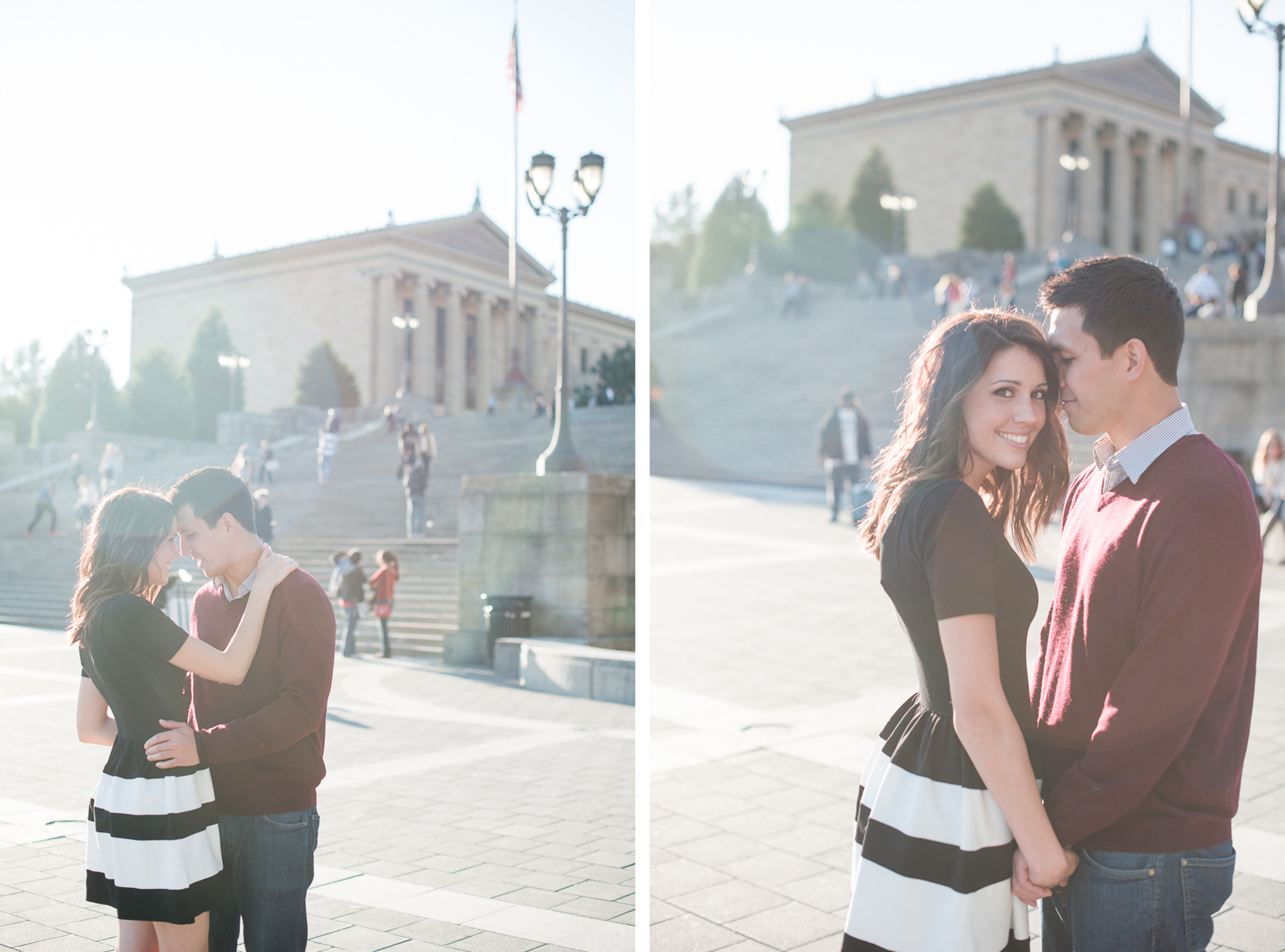 Chris + Sarah - Fairmount Philadelphia Museum of Art Engagement Session - Alison Dunn Photography photo