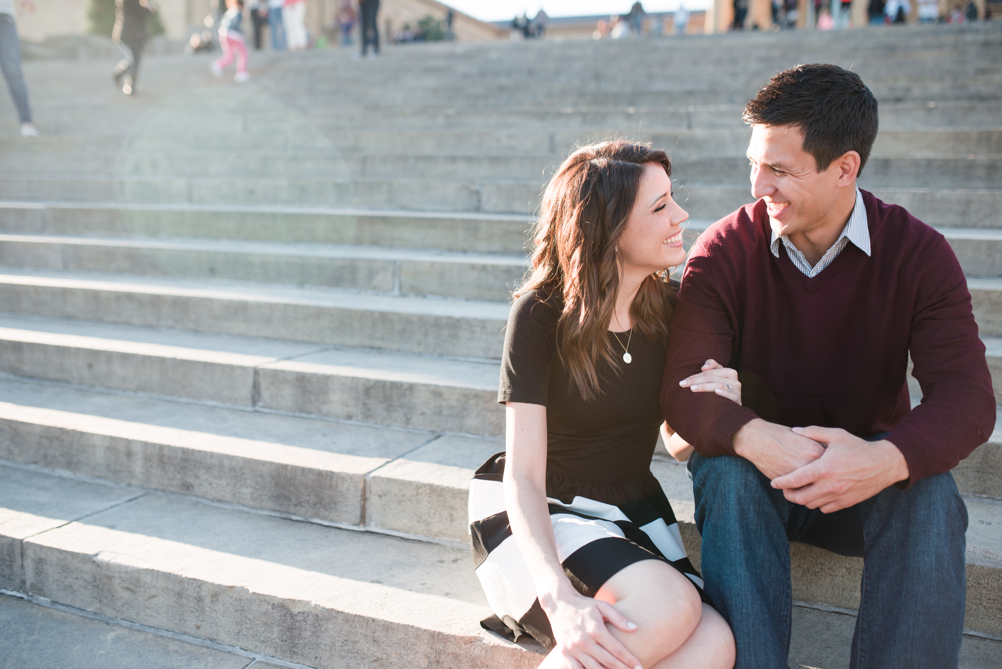 Chris + Sarah - Fairmount Philadelphia Museum of Art Engagement Session - Alison Dunn Photography photo