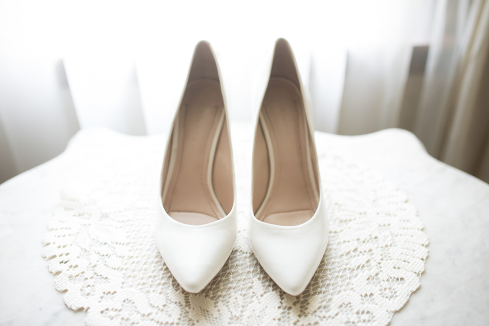 2 White Pumps Wedding Shoes - Alison Dunn Photography photo