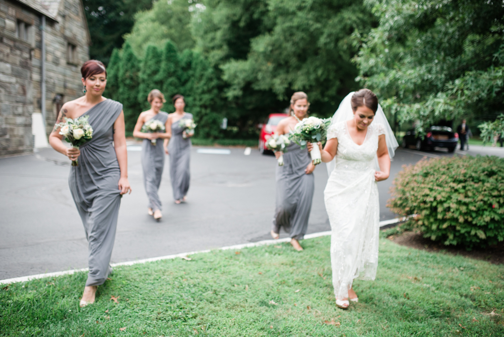 Gray Floor Length Bridesmaid Dresses photo
