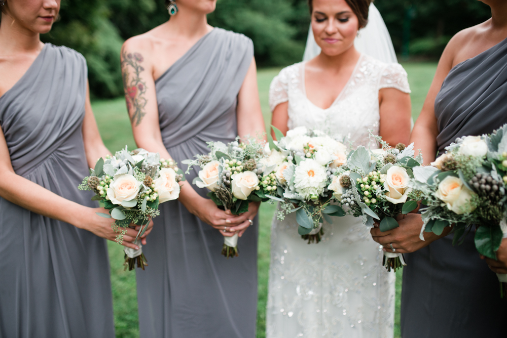 Gray Floor Length Bridesmaid Dresses photo