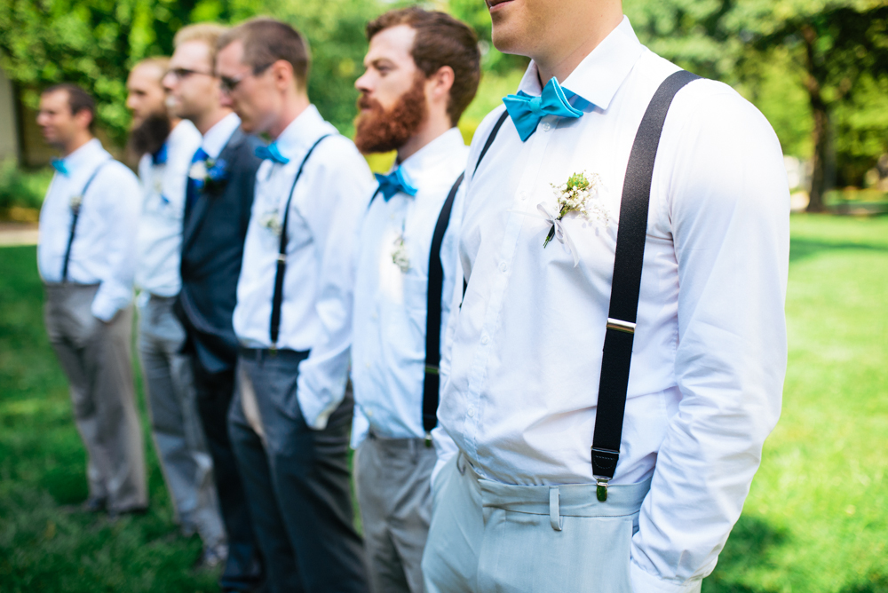 Groomsmen Gray Pants Black Suspenders photo