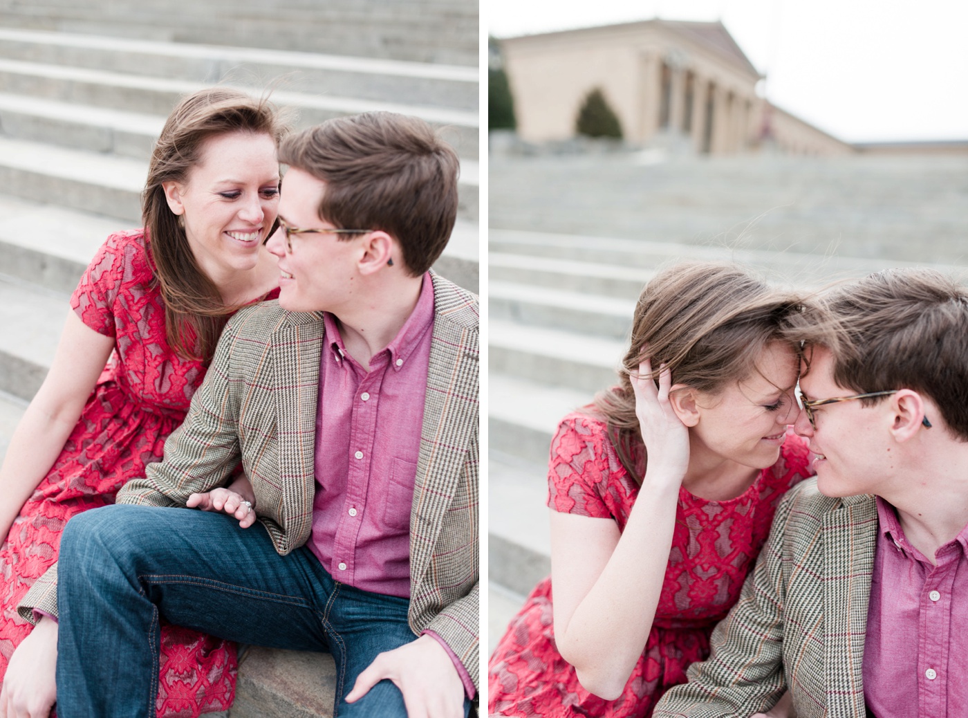 Erika + Andrew - Philadelphia Art Museum Engagement Session photo