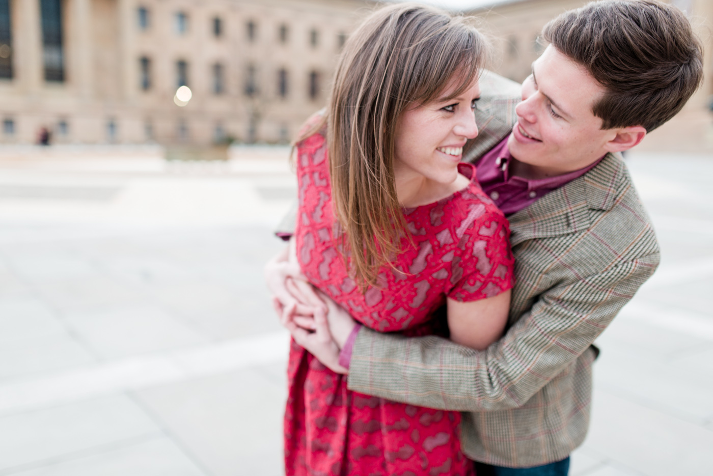 Erika + Andrew - Philadelphia Art Museum Engagement Session photo