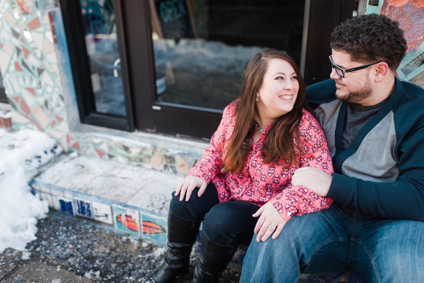 Kathy + DJ - Magic Gardens - South Philadelphia Engagement Session photo