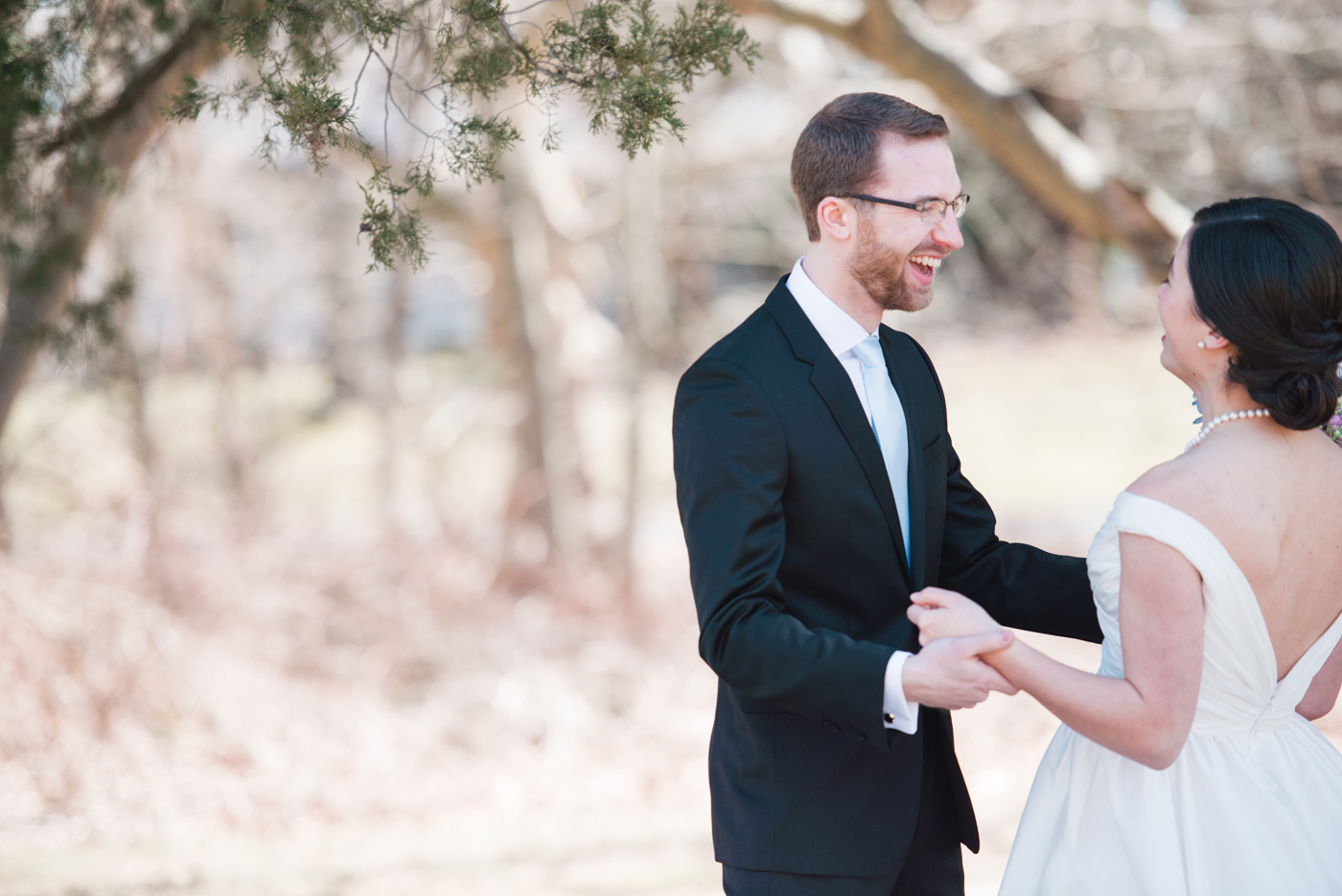 Elise + Nathan - First Look - Deerfield Presbyterian Church Wedding - Bridgeton New Jersey Wedding Photographer - Alison Dunn Photography photo