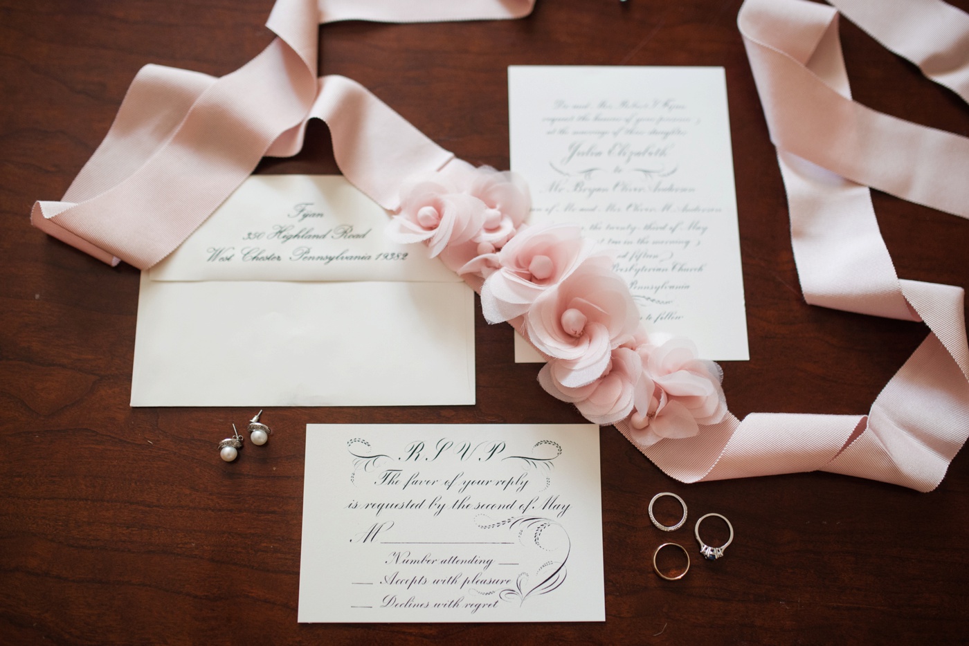 Classic Calligraphy Wedding Invitation photo
