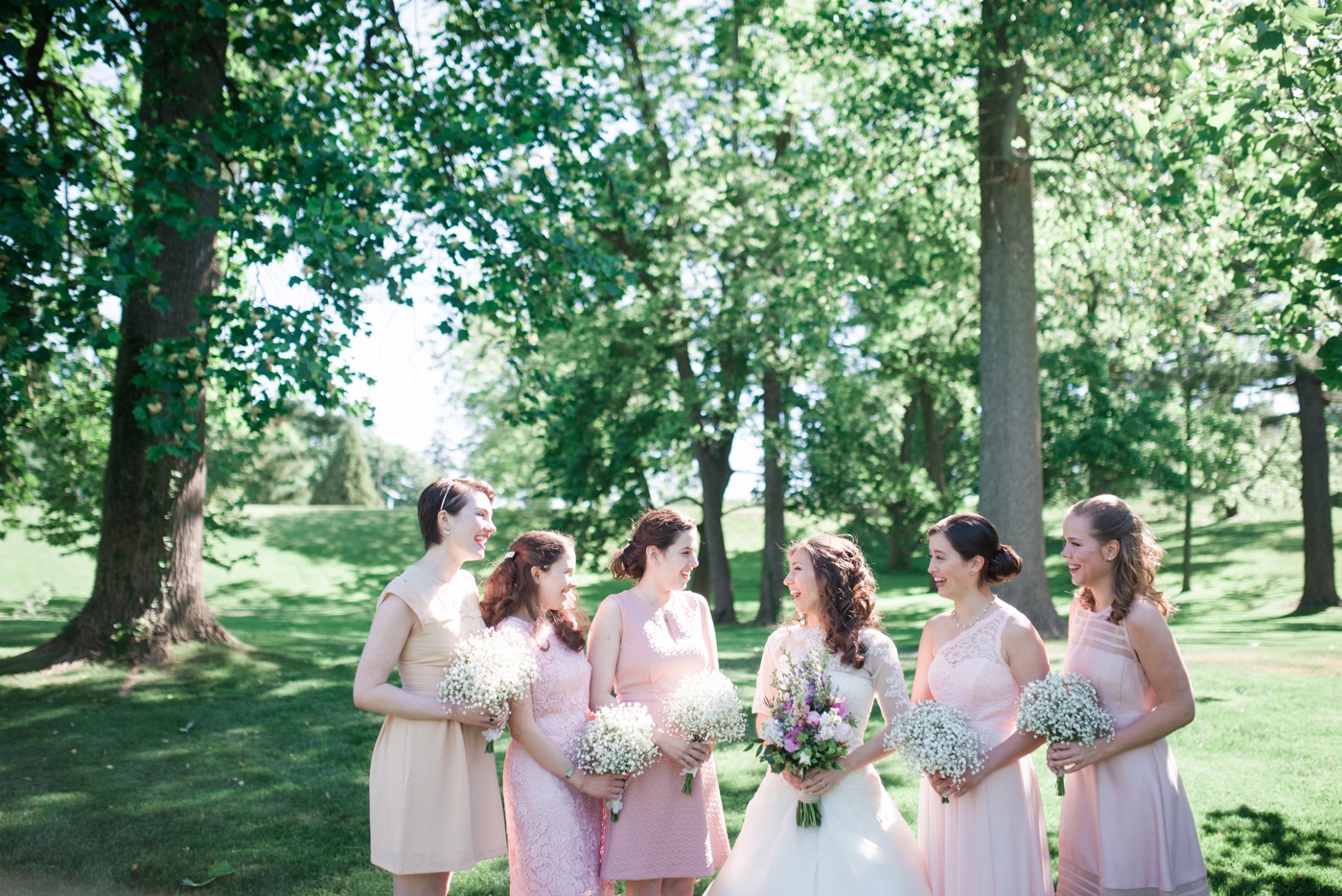 Blush Pink Bridesmaid Dresses - Baby's Breath Bouquets photo