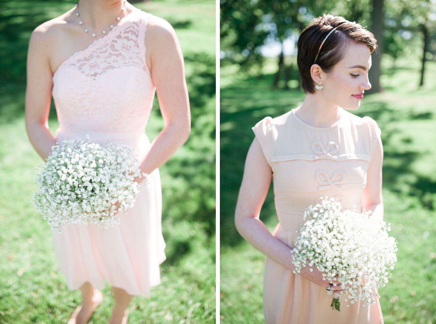 Blush Pink Bridesmaid Dresses - Baby's Breath Bouquets photo