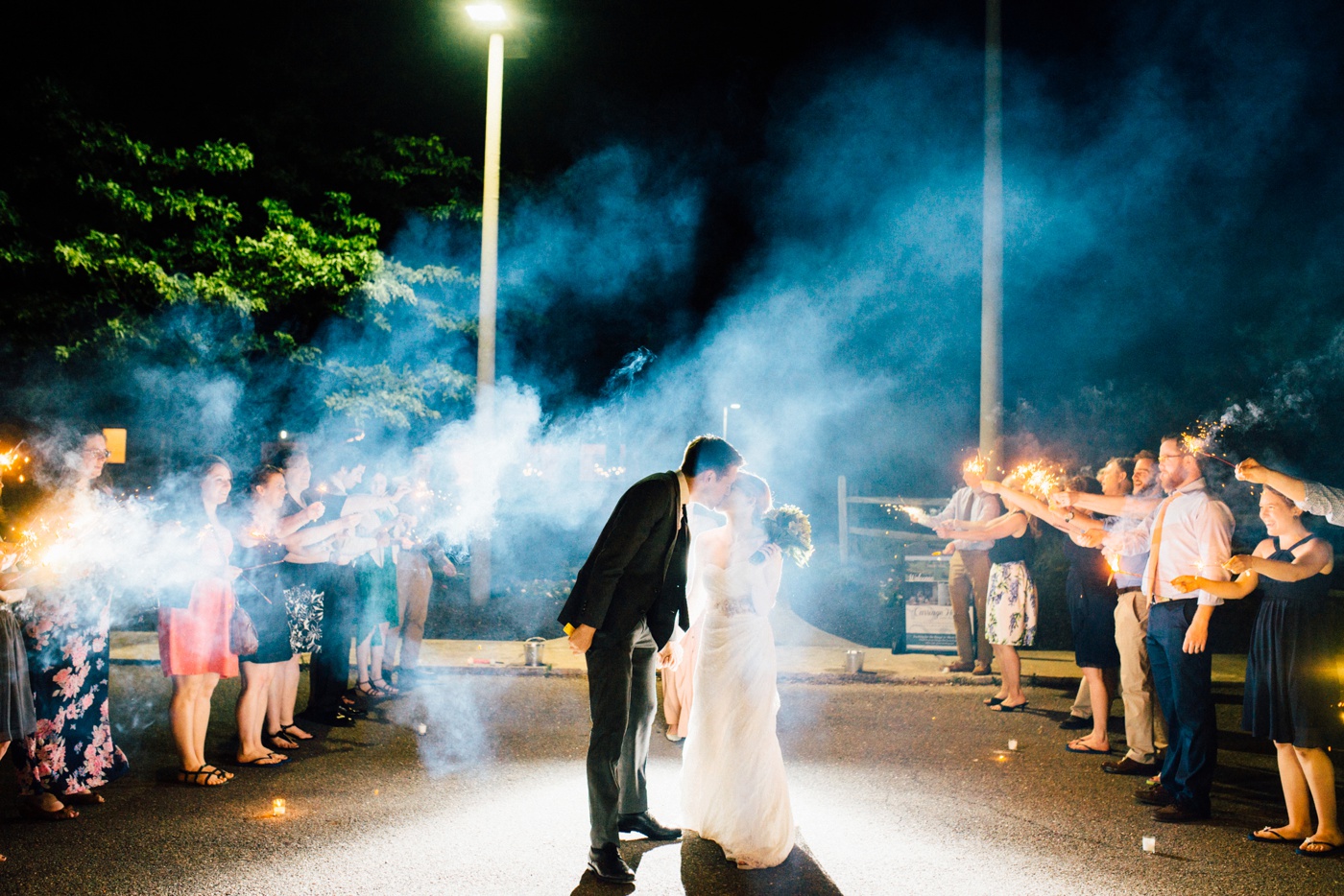 Olde Homestead Golf Club Wedding Reception - Sparkler Sendoff - Philadelphia Wedding Photographer photo