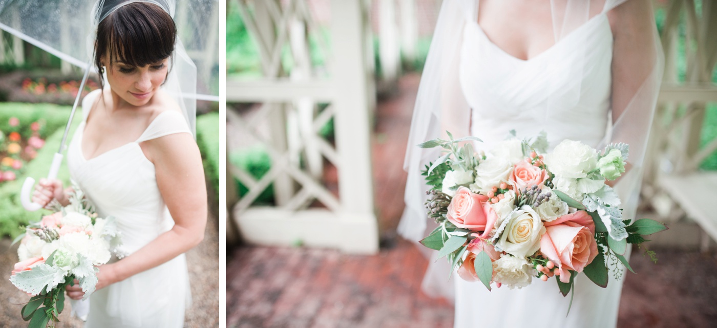 White by Vera Wang Wedding Dress - 18th Century Garden Philadelphia Bridal Portrait Photo