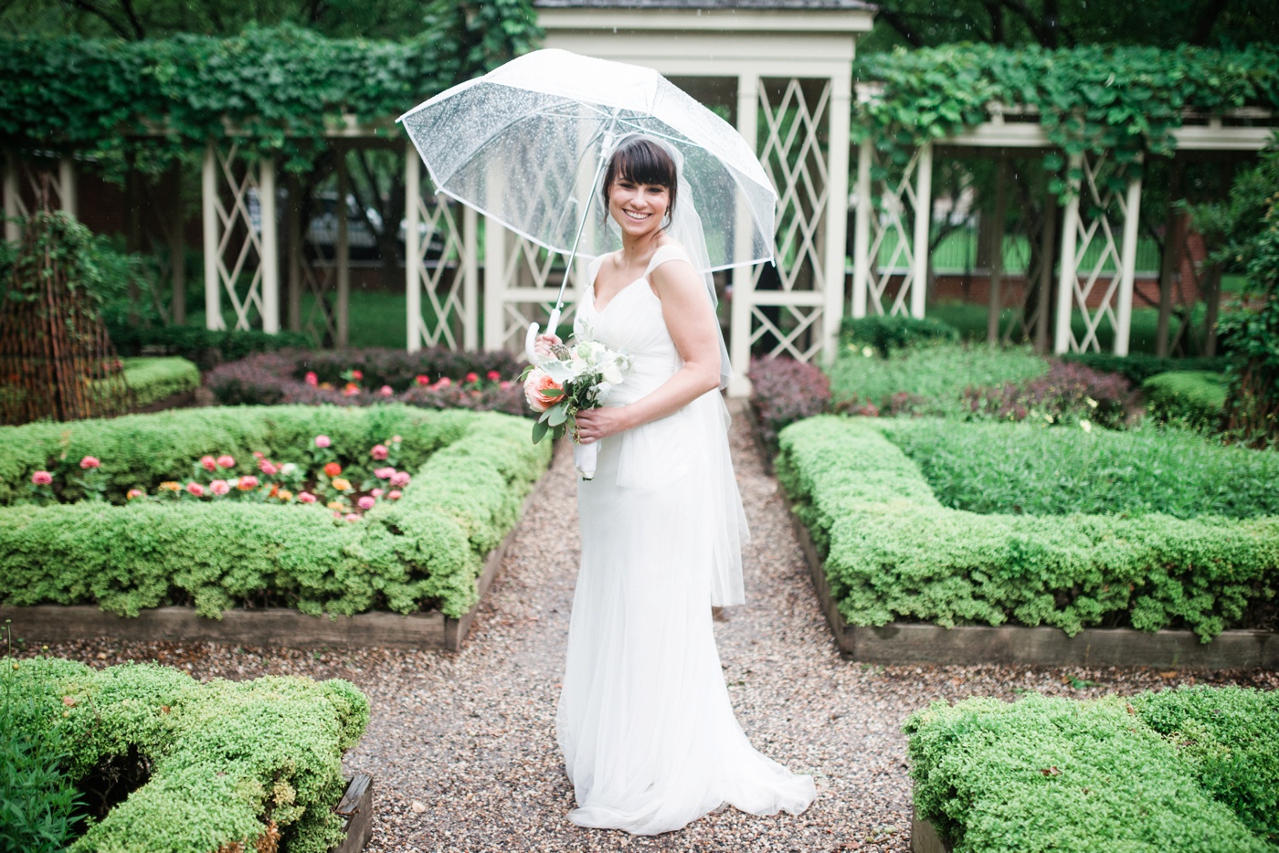 White by Vera Wang Wedding Dress - 18th Century Garden Philadelphia Bridal Portrait Photo