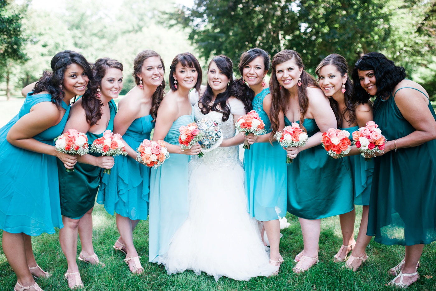 Teal Aqua Blue Bridesmaid Dresses photo